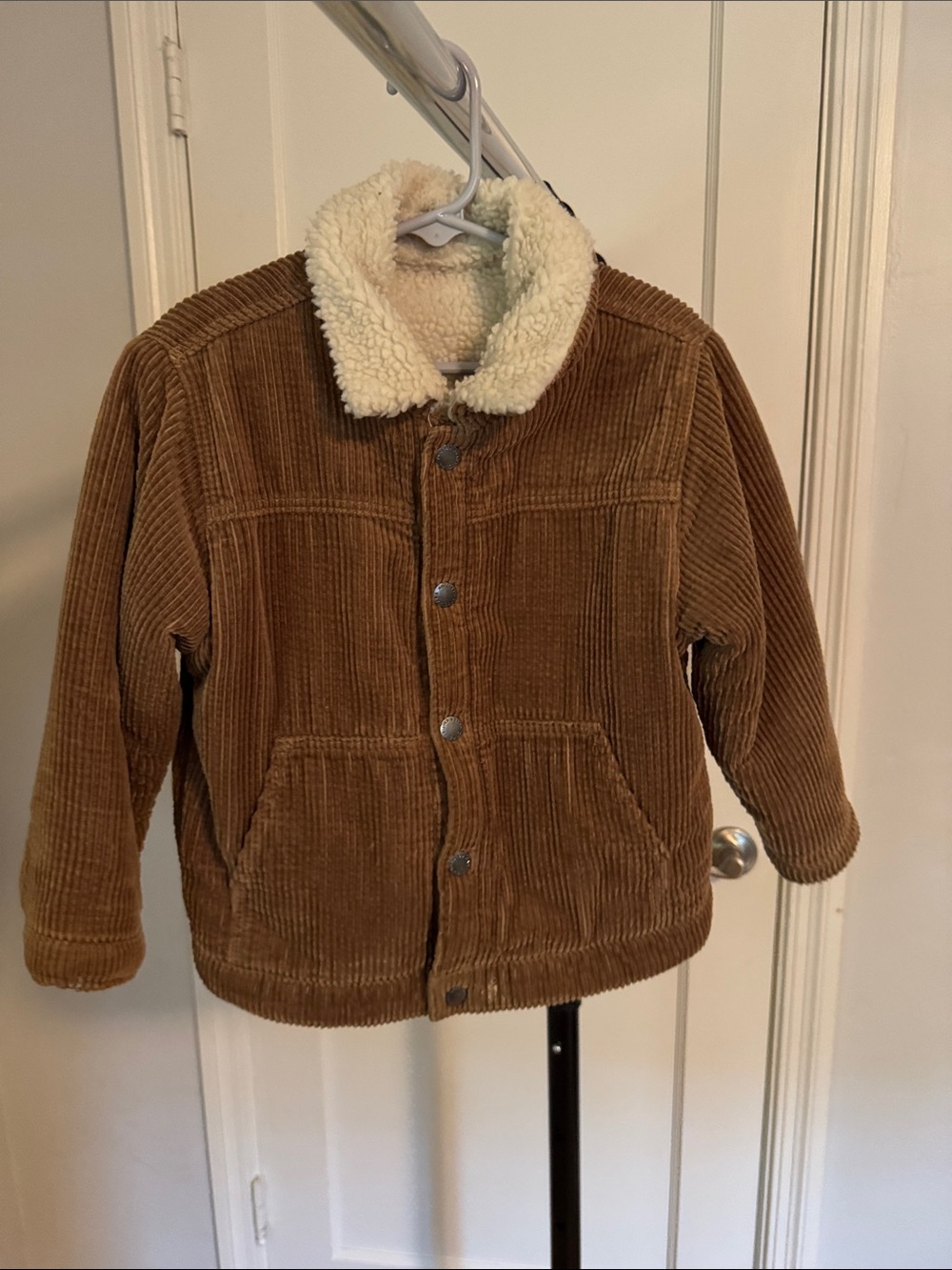 Zara Kids Reversible Brown Corduroy Jacket with Sherpa Lining